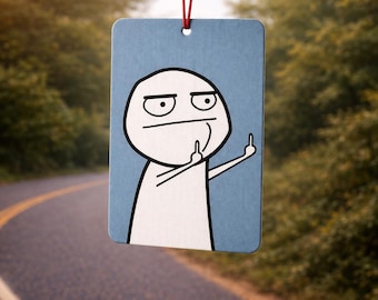 Middle Finger Meme Car Air Freshener - Fun Novelty Gift