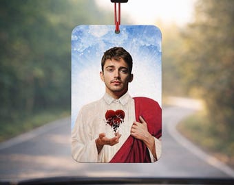 Désodorisant pour voiture Saint Charles Leclerc - Cadeau pour fan de course