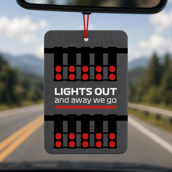 Lights Out Formula One Race Day Air Freshener - Car Air Freshener - Car Accessories - Formula 1 - Christmas Gift - Motor Racing - Go go go