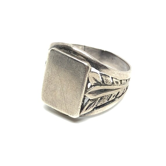 Vintage Soviet Union Silver Mens Signet Ring Size… - image 5