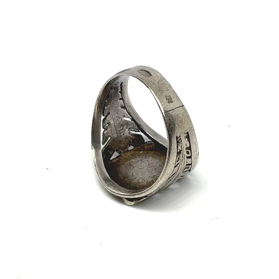 Vintage Soviet Union Silver Mens Signet Ring Size… - image 7