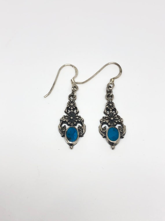 Vintage Antique Mid-Century Turquoise Earrings - O
