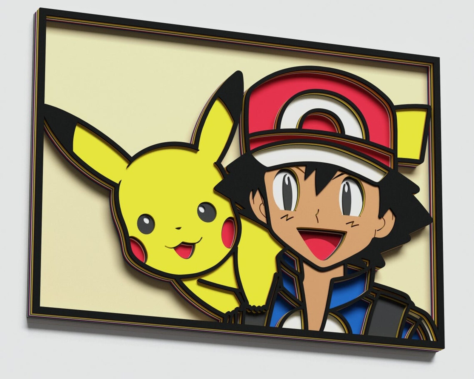 Pikachu from pokemon Wood Wall Art Geometric Pikachu from Etsy