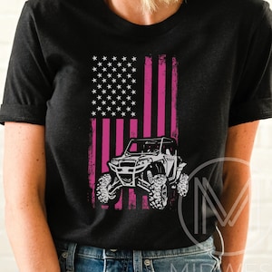 UTV T-Shirt: Side by Side SXS US Flag Womens Shirt