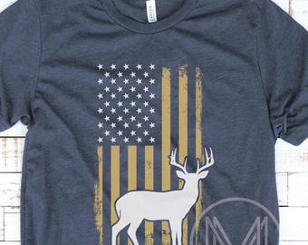 Deer American Flag Shirt: Hunting Dad Shirt
