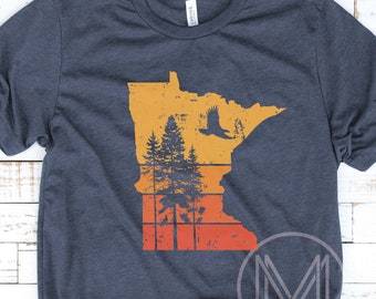 Minnesota T Shirt, Minnesota Gift, Minnesota Retro Shirt, Vintage MN Tee, State TShirt, Up North Shirt, Family Vacation, Cabin Gift