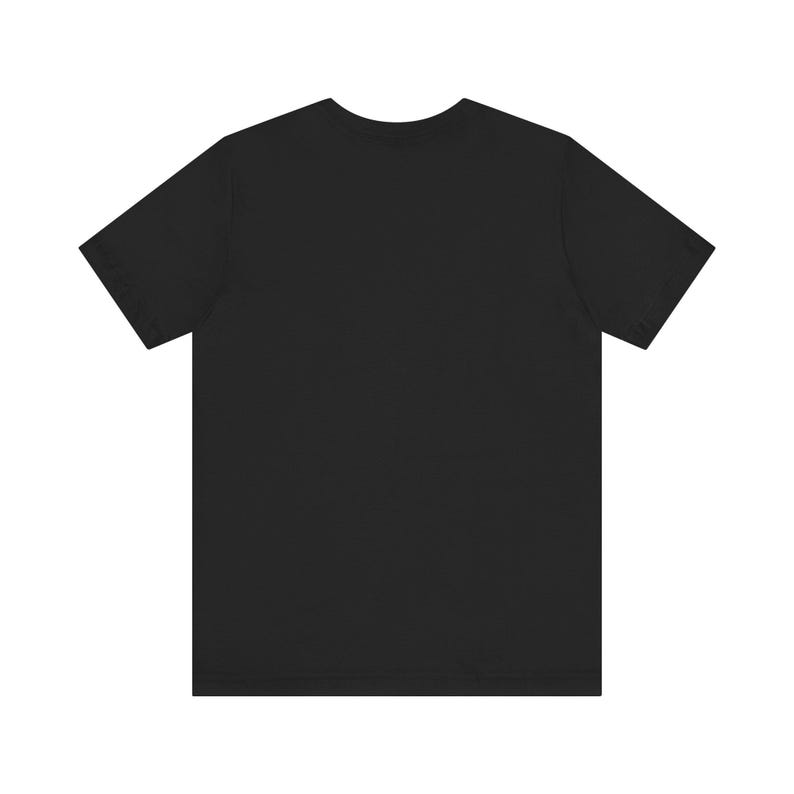 May include: A black short-sleeved t-shirt.