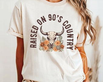 Raised on 90s Country Music Shirt, Retro 90's Country, Nashville Bachelorette Party Tee, Southern Farm, Girls Trip Shirt, Western Cowgirl