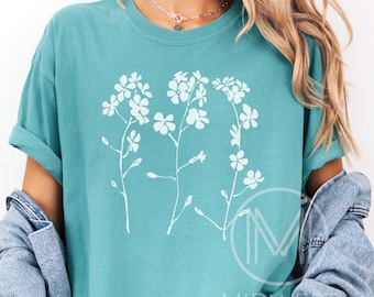 Comfort Colors® Wildflower Shirt: Boho Floral T-Shirt, Cute Spring Garden Botanical Top, Summer Gift for Mom, Flower Gardener Apparel