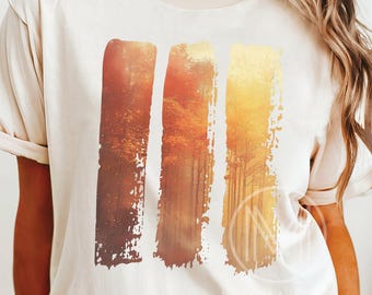 Fall Comfort Colors Womens Shirt: Autumnal Shirt, Falling Leaves Tee, Autumn Lovers