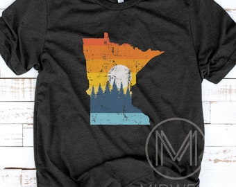 Minnesota Shirt Minnesota Gift Retro Shirt Vintage MN Tee State TShirt Up North Shirt Family Vacation Lake Life Matching Family Tee