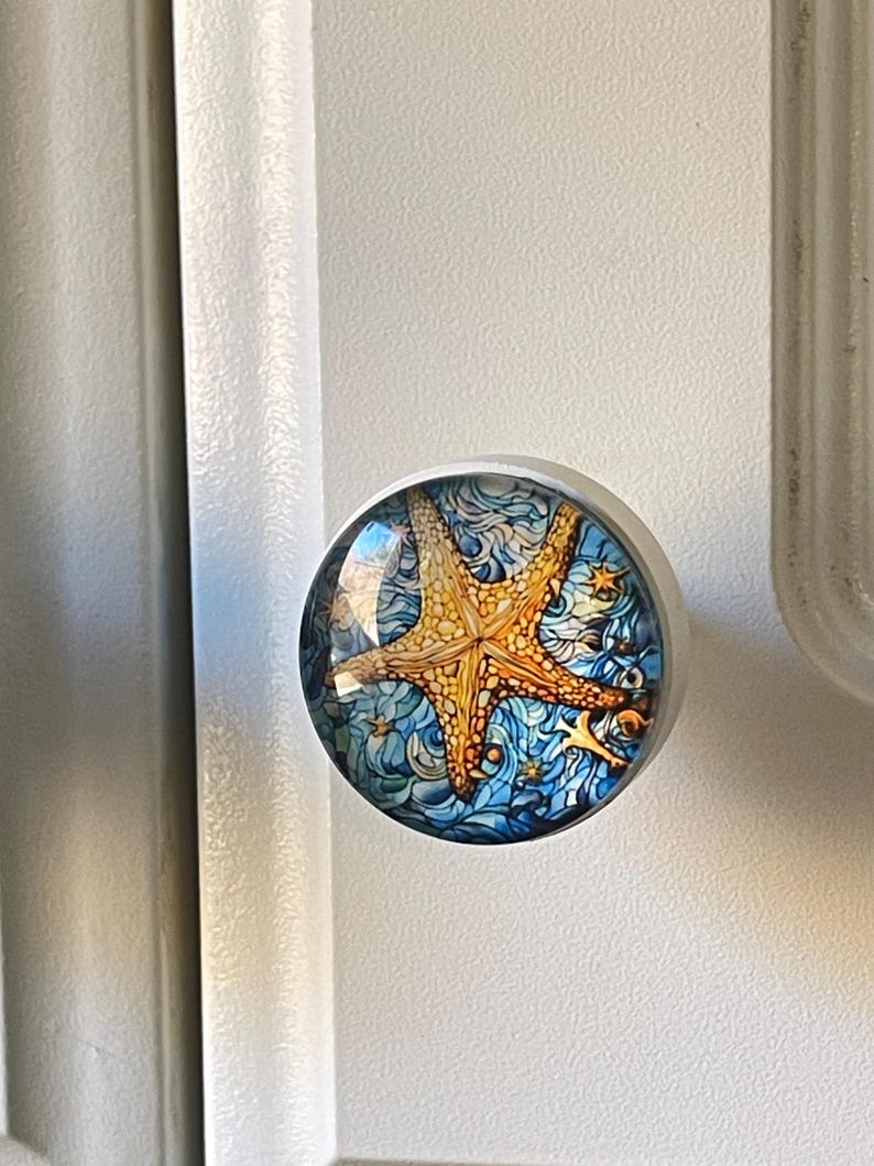 Nautical Cabinet Knobs. 5.50 a knob. Coastal Sea Life Drawer Pulls turtles, starfish, Seahorse, box with3+ knobs image 2