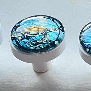 Nautical Cabinet Knobs. 5.50 a knob. Coastal Sea Life Drawer Pulls turtles, starfish, Seahorse, box with3+ knobs image 5