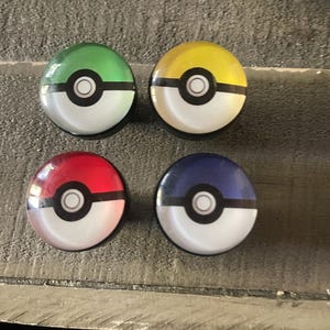 Pokémon, custom Drawer Knobs: 5.50 a knob. Cabinet Hardware , Kids Game Decor Nice box with 3+ knobs