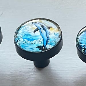 Nautical Cabinet Knobs. 5.50 a knob. Coastal Sea Life Drawer Pulls turtles, starfish, Seahorse, box with3+ knobs Black