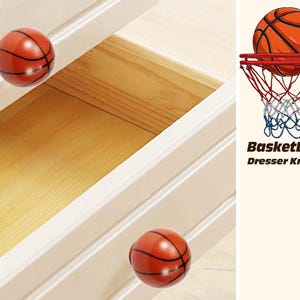 Custom Basketball drawer knobs, 5.50 a knob which include vinyl Hoop organizers if desire.  Hoop there it is! Great gift idea with gift box.