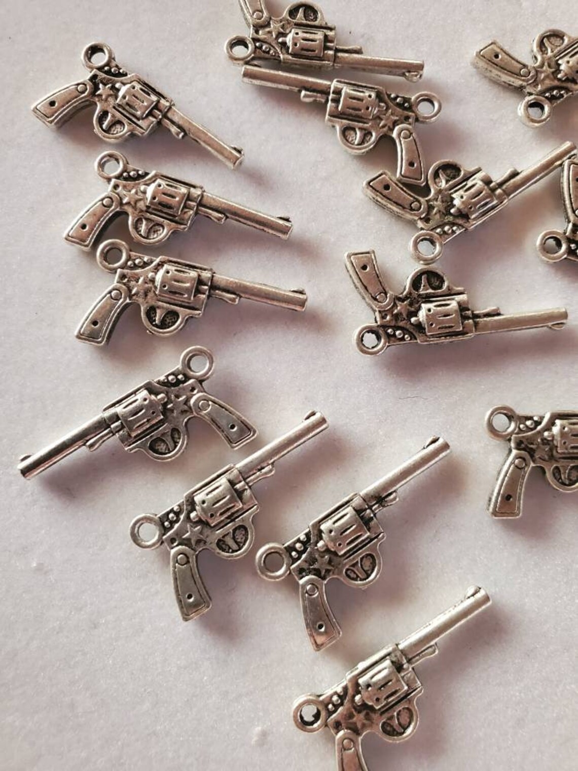 Gun Charms // Gun Beads Jewelry Making Charms Pistol Etsy