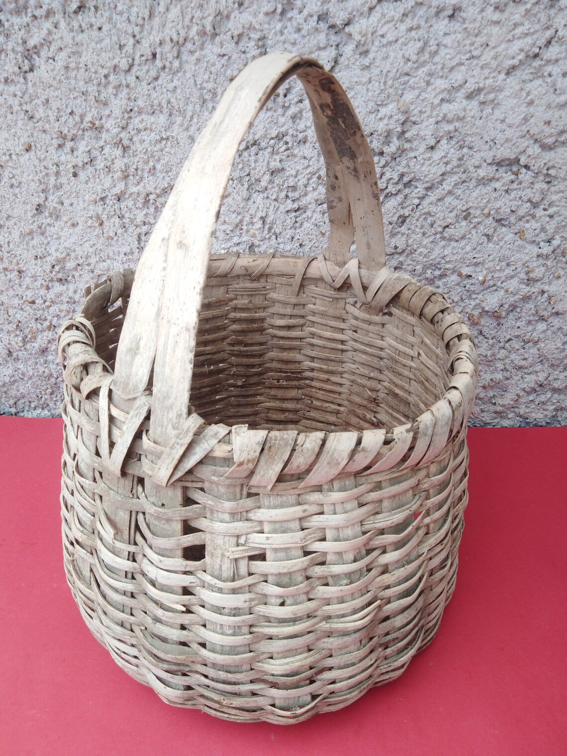 Old Antique Primitive Wooden Wood Harvest Basket Skep Crate Etsy