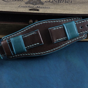 Handmade Custom Leather Bund Watch Strap Band