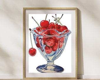 Cartel de Cherry Sundae, arte de pared, decoración de pared, carteles de pared