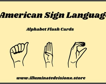 American Sign Language Flash Cards - Etsy