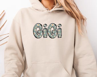 Grandmum Gift Hoodie, New Grandma Pullover, Gigi Pullover, Mother’s Day Jumper, Daisy Grandmum Top, Vintage Gigi Pullover, Retro Gigi Hoodie
