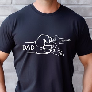 T-shirt papa coup de poing, chemise papa personnalisée avec noms d'enfants, futur cadeau papa, t-shirt papa personnalisé, cadeau t-shirt fête des pères, t-shirt papa mignon