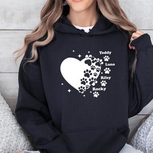 Dog Lover Hoodie, Custom Dog Name Jumper, Cute Dow Pullover, Dog Mum Hoodie, Dog Lover Jumper, Personalised Dog Top, Dog Name Jumper image 3