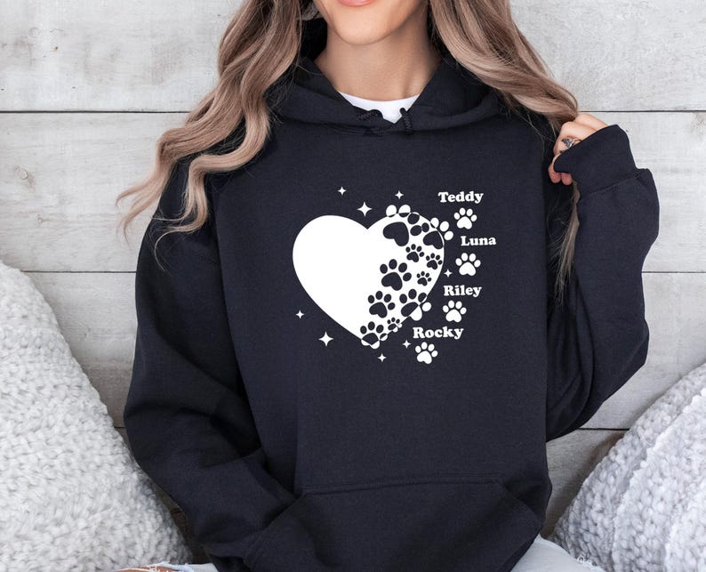 Dog Lover Hoodie, Custom Dog Name Jumper, Cute Dow Pullover, Dog Mum Hoodie, Dog Lover Jumper, Personalised Dog Top, Dog Name Jumper image 3