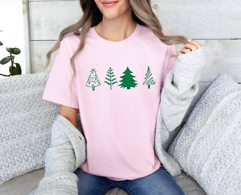 Christmas Pine Tree Shirt, Xmas Trees T-Shirt, Happy New Year Tshirt, Christmas Party Tee, Pine Trees TShirt, Funny Xmas T Shirt, Xmas Shirt imagem 5