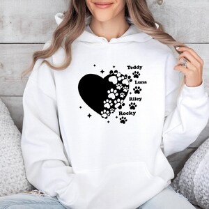 Dog Lover Hoodie, Custom Dog Name Jumper, Cute Dow Pullover, Dog Mum Hoodie, Dog Lover Jumper, Personalised Dog Top, Dog Name Jumper image 4