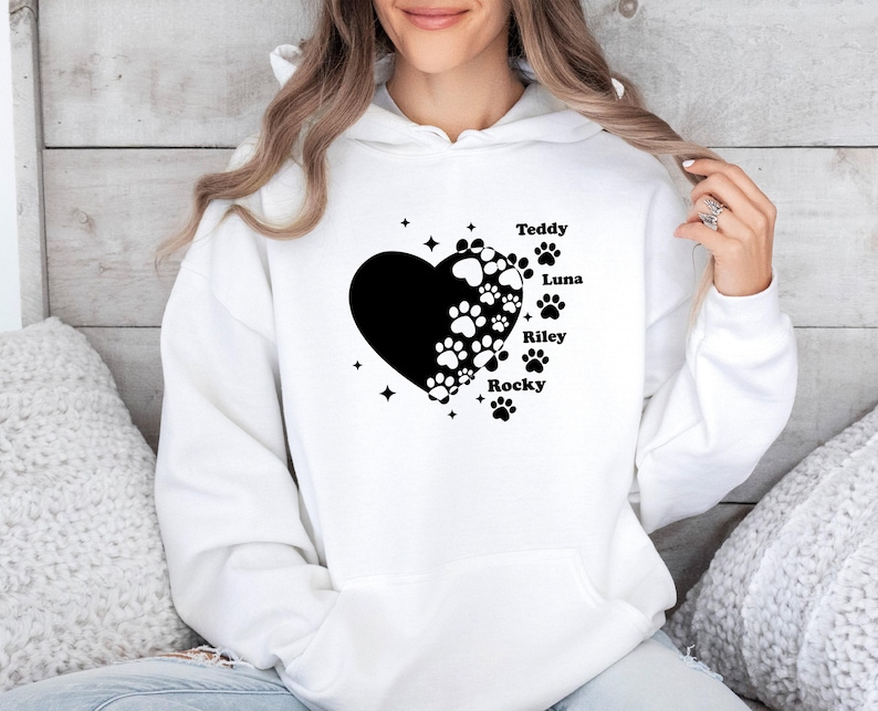 Dog Lover Hoodie, Custom Dog Name Jumper, Cute Dow Pullover, Dog Mum Hoodie, Dog Lover Jumper, Personalised Dog Top, Dog Name Jumper image 4