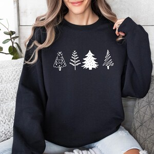 Christmas Pine Tree Sweatshirt, Xmas Trees Sweater, Happy New Year Jumper, Christmas Party Top, Pine Trees Sweater, Funny Xmas Jumper image 5