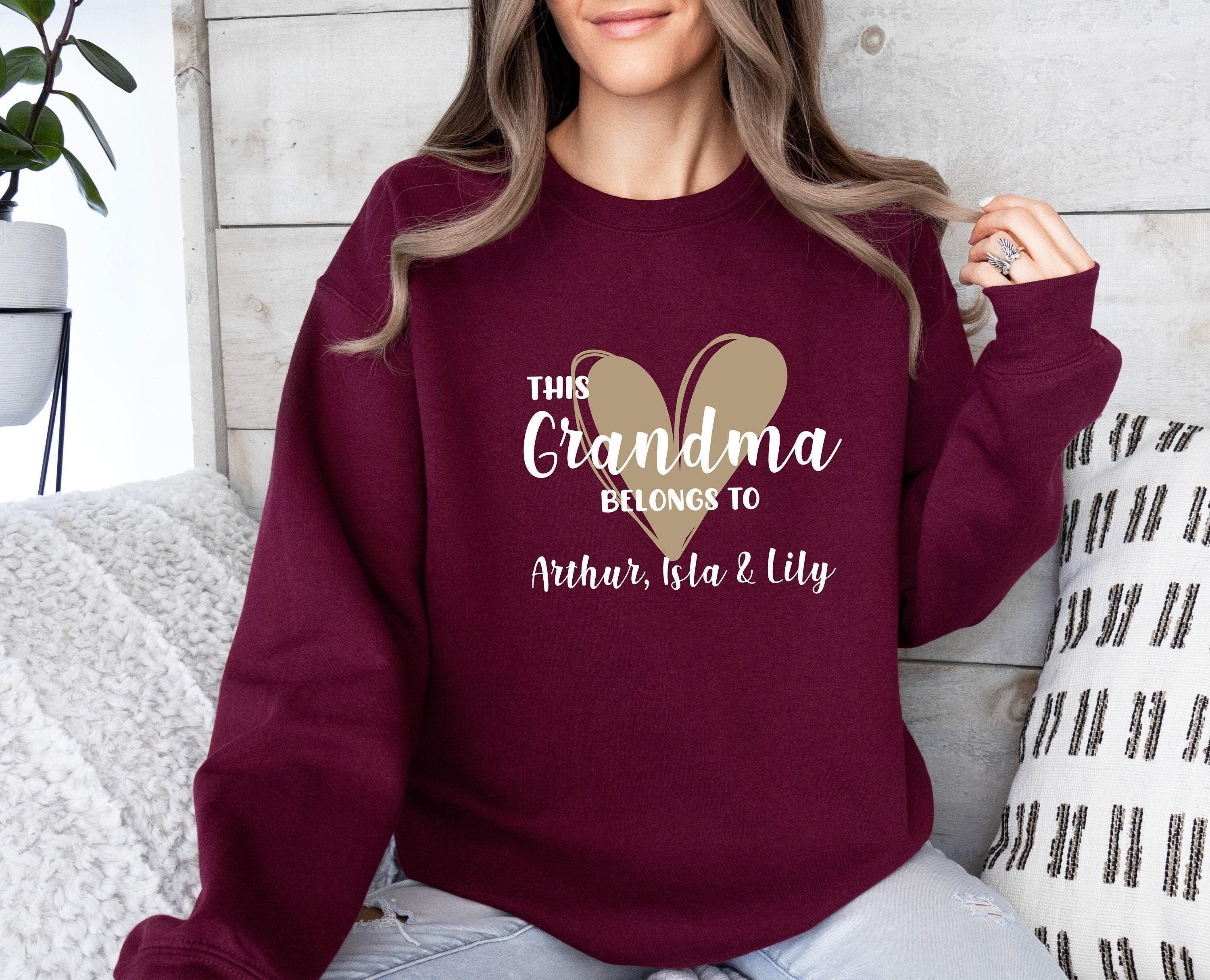 Sweat à Capuche Personnalisé Prénoms Petits-enfants - Cadeau Pour Grand-mère, Fête Des Mères