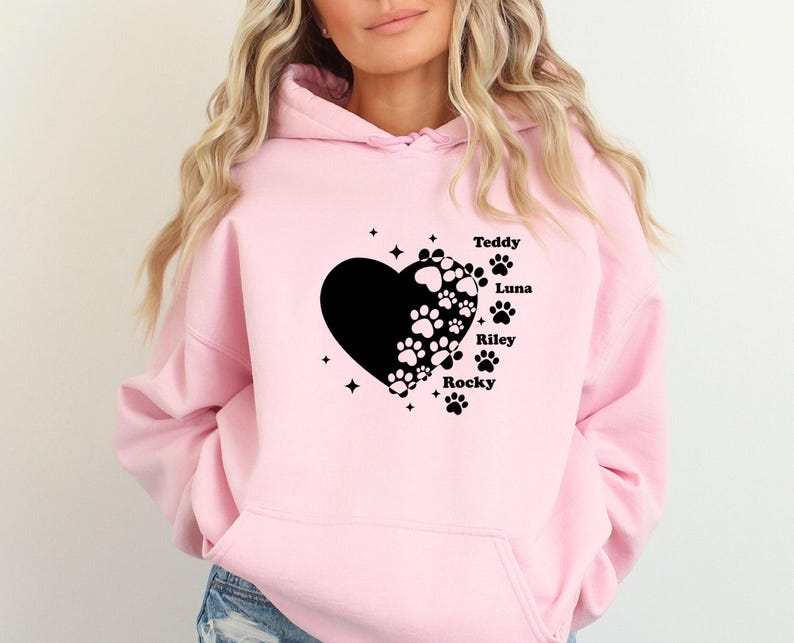 Dog Lover Hoodie, Custom Dog Name Jumper, Cute Dow Pullover, Dog Mum Hoodie, Dog Lover Jumper, Personalised Dog Top, Dog Name Jumper image 5