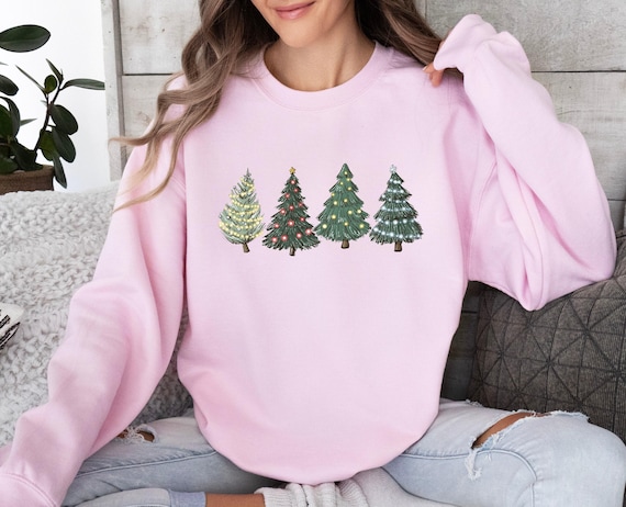 Christmas Tree Sweatshirt, Xmas Trees Sweater, Cute Christmas Jumper, Pine Tree Sweater, Tree Christmas Top, New Year Sweater, Xmas Gift Top