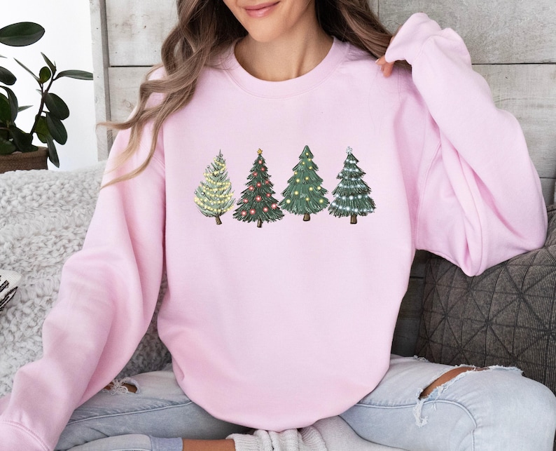 Christmas Tree Sweatshirt, Xmas Trees Sweater, Cute Christmas Jumper, Pine Tree Sweater, Tree Christmas Top, New Year Sweater, Xmas Gift Top