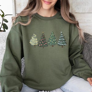 Christmas Tree Sweatshirt, Xmas Trees Sweater, Cute Christmas Jumper, Pine Tree Sweater, Tree Christmas Top, New Year Sweater, Xmas Gift Top image 7