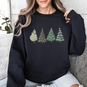 Christmas Tree Sweatshirt, Xmas Trees Sweater, Cute Christmas Jumper, Pine Tree Sweater, Tree Christmas Top, New Year Sweater, Xmas Gift Top image 5