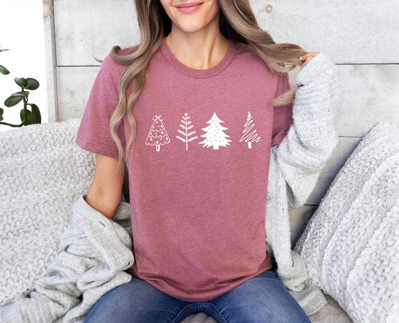 Christmas Pine Tree Shirt, Xmas Trees T-Shirt, Happy New Year Tshirt, Christmas Party Tee, Pine Trees TShirt, Funny Xmas T Shirt, Xmas Shirt imagem 6