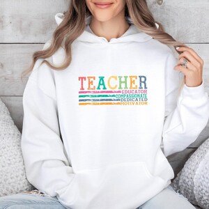 Leraar cadeau hoodie, motivator leraar trui, trui voor leraar, nieuwe leraar cadeau top, leuke leraar top, grappige leraar trui