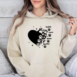 Dog Lover Hoodie, Custom Dog Name Jumper, Cute Dow Pullover, Dog Mum Hoodie, Dog Lover Jumper, Personalised Dog Top, Dog Name Jumper