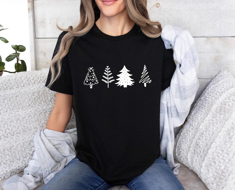 Christmas Pine Tree Shirt, Xmas Trees T-Shirt, Happy New Year Tshirt, Christmas Party Tee, Pine Trees TShirt, Funny Xmas T Shirt, Xmas Shirt imagem 3