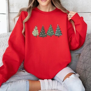 Christmas Tree Sweatshirt, Xmas Trees Sweater, Cute Christmas Jumper, Pine Tree Sweater, Tree Christmas Top, New Year Sweater, Xmas Gift Top