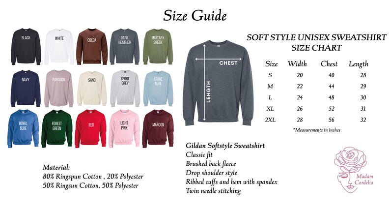 the size guide for a long sleeved shirt