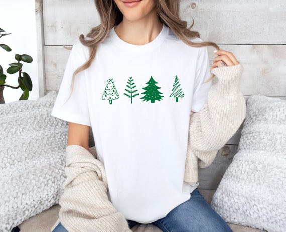 Christmas Pine Tree Shirt, Xmas Trees T-Shirt, Happy New Year Tshirt, Christmas Party Tee, Pine Trees TShirt, Funny Xmas T Shirt, Xmas Shirt