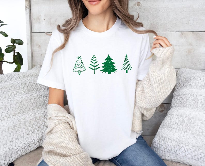 Christmas Pine Tree Shirt, Xmas Trees T-Shirt, Happy New Year Tshirt, Christmas Party Tee, Pine Trees TShirt, Funny Xmas T Shirt, Xmas Shirt