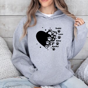 Dog Lover Hoodie, Custom Dog Name Jumper, Cute Dow Pullover, Dog Mum Hoodie, Dog Lover Jumper, Personalised Dog Top, Dog Name Jumper image 2