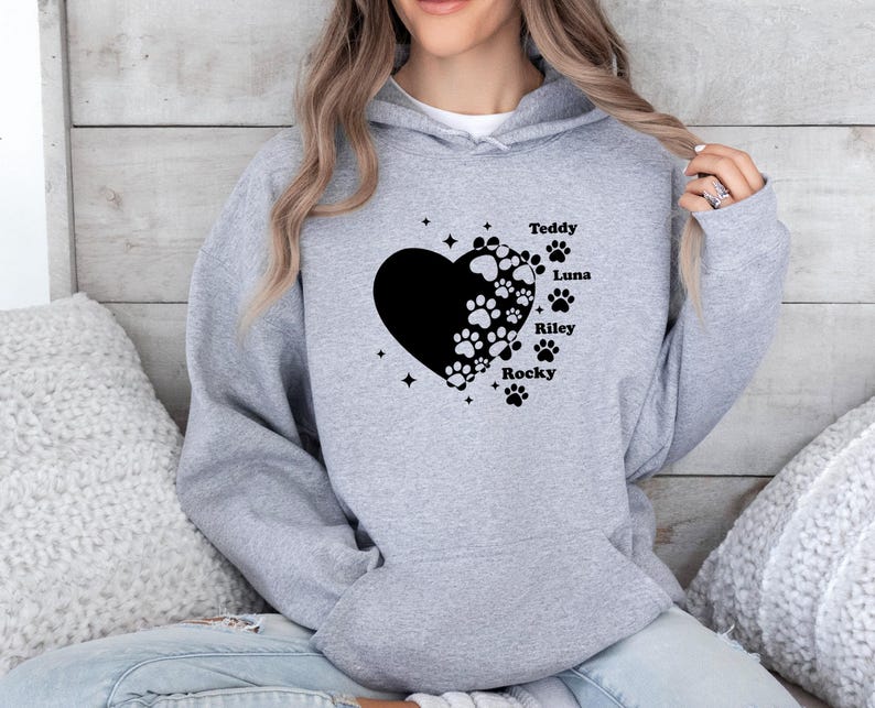 Dog Lover Hoodie, Custom Dog Name Jumper, Cute Dow Pullover, Dog Mum Hoodie, Dog Lover Jumper, Personalised Dog Top, Dog Name Jumper image 2