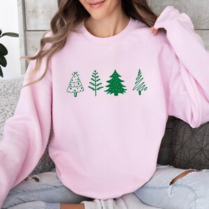 Christmas Pine Tree Sweatshirt, Xmas Trees Sweater, Happy New Year Jumper, Christmas Party Top, Pine Trees Sweater, Funny Xmas Jumper image 6